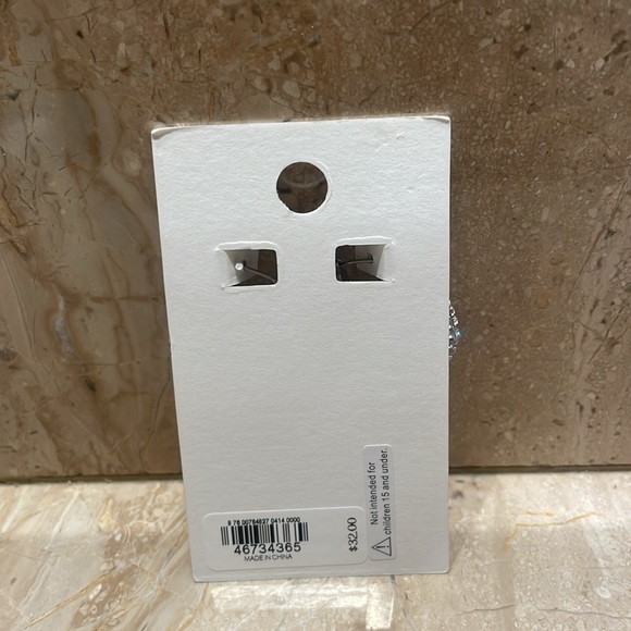 EXPRESS Sparkly Silver Tube Hoop Earrings - Picture 2 of 3